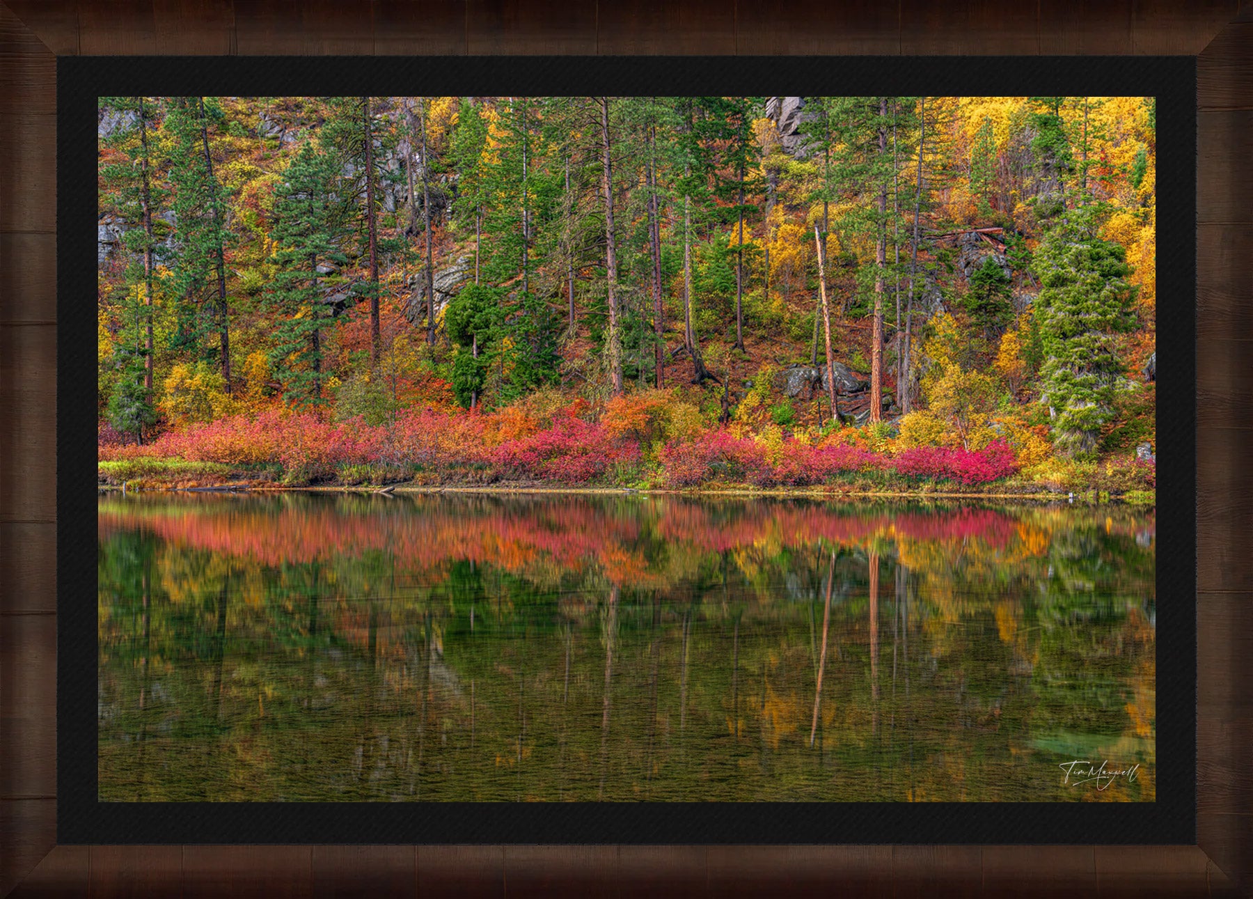 A Canvas of Color fine art print in ROMA Moulding wood frame with black liner.